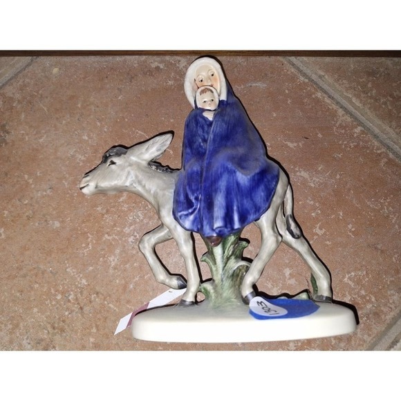 Goebel Madonna &‎ Child on Donkey Figurine Vintage Nativity Decor - Picture 1 of 4